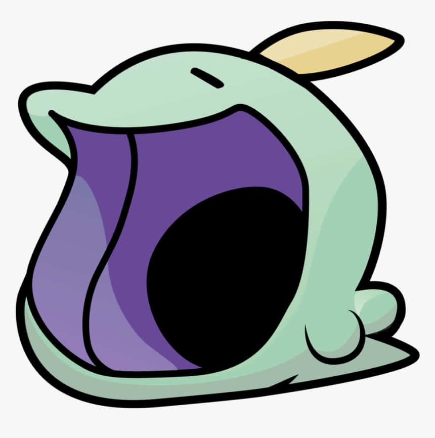 Gulpin, light green body, purple inner mouth, SD Phone Wallpaper