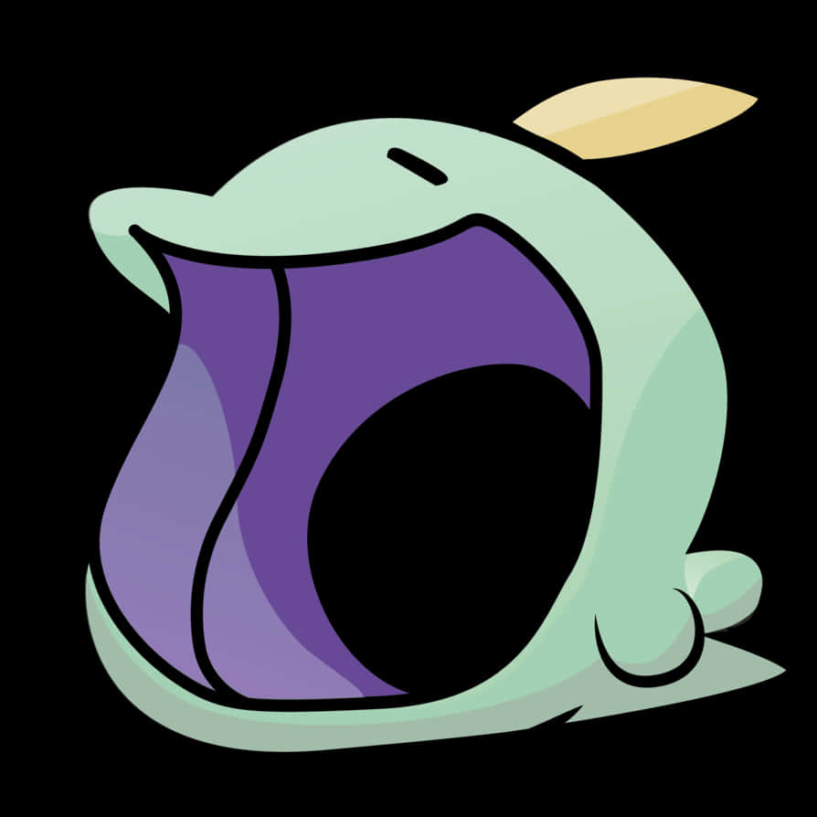 Gulpin, light green, purple inner mouth, SD Desktop Wallpaper