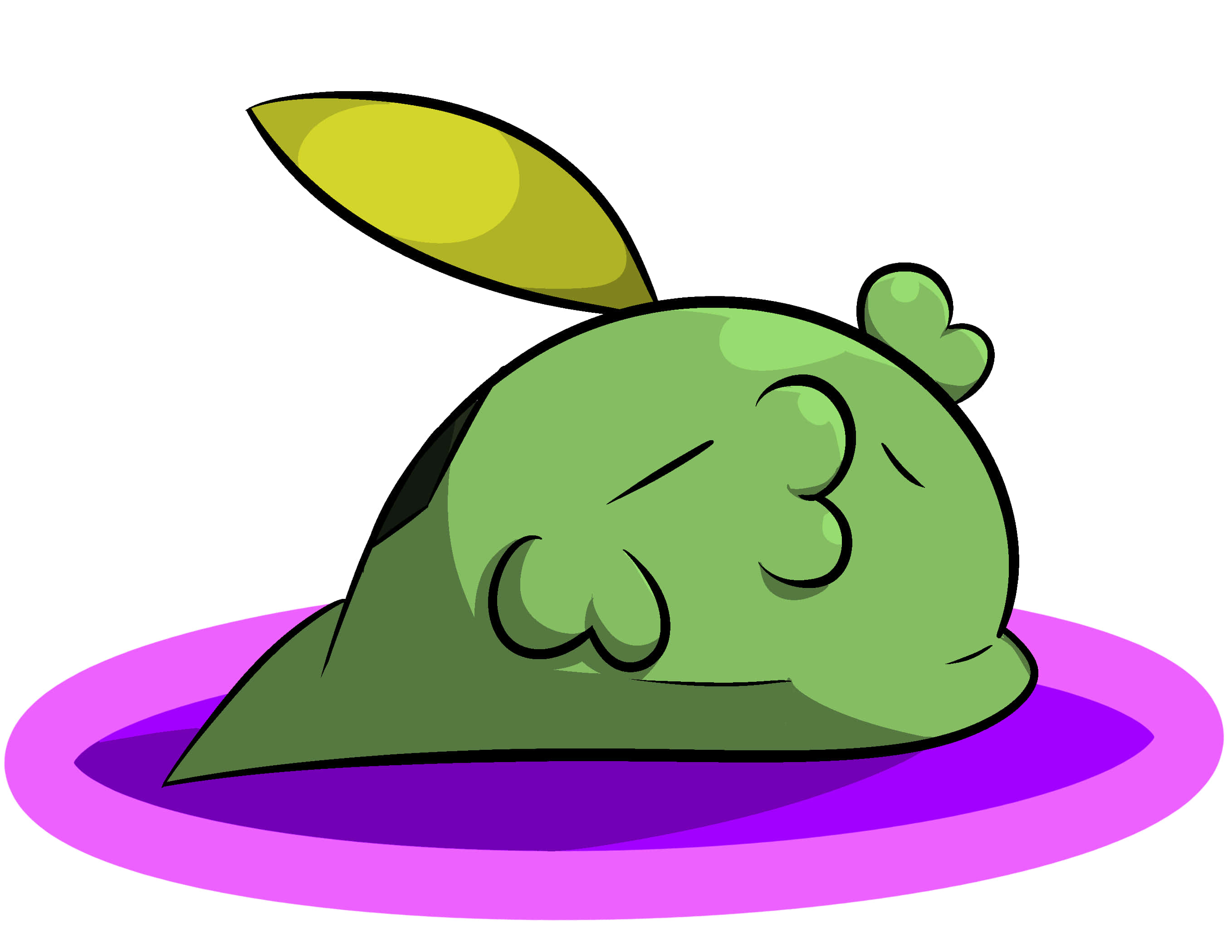 Gulpin, purple round stain, glowing purple platform, 2K Desktop Wallpaper