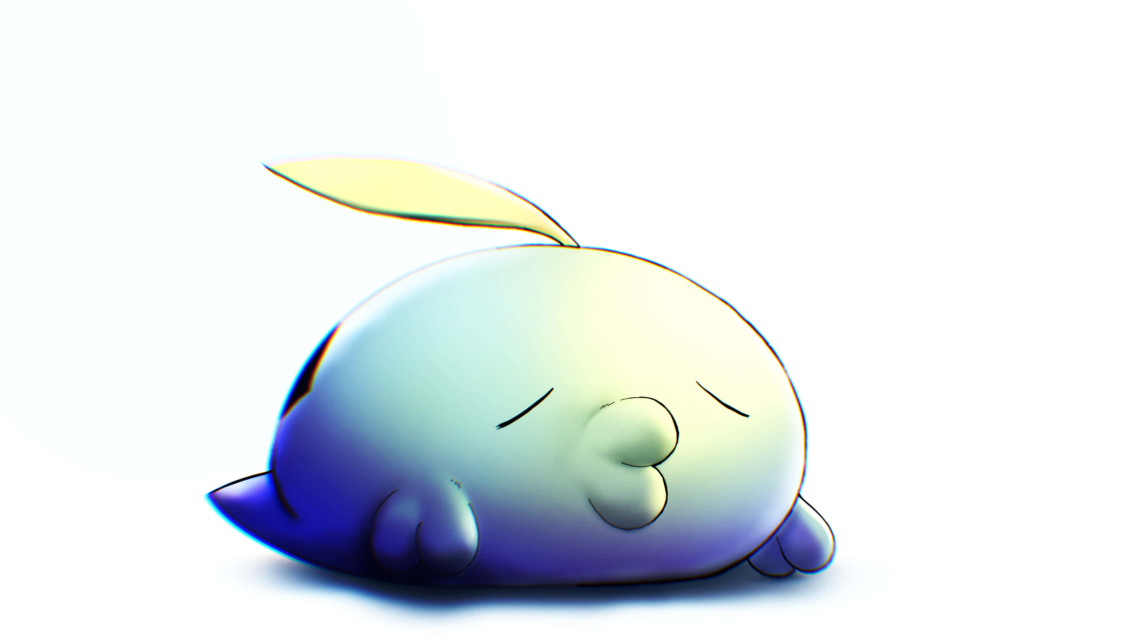 Gulpin, gradient-colored, sleeping, 2K Desktop Wallpaper