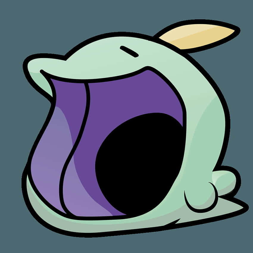 Gulpin, light green, purple inner mouth, SD Desktop Wallpaper