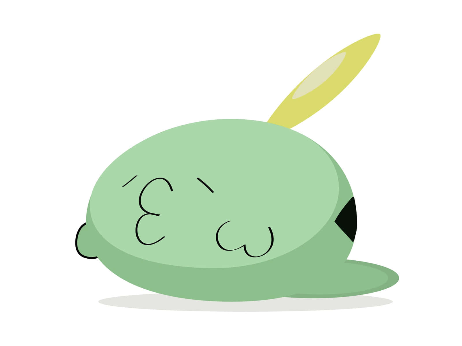 Gulpin, green cartoon creature, yellow tail, HD Desktop Wallpaper