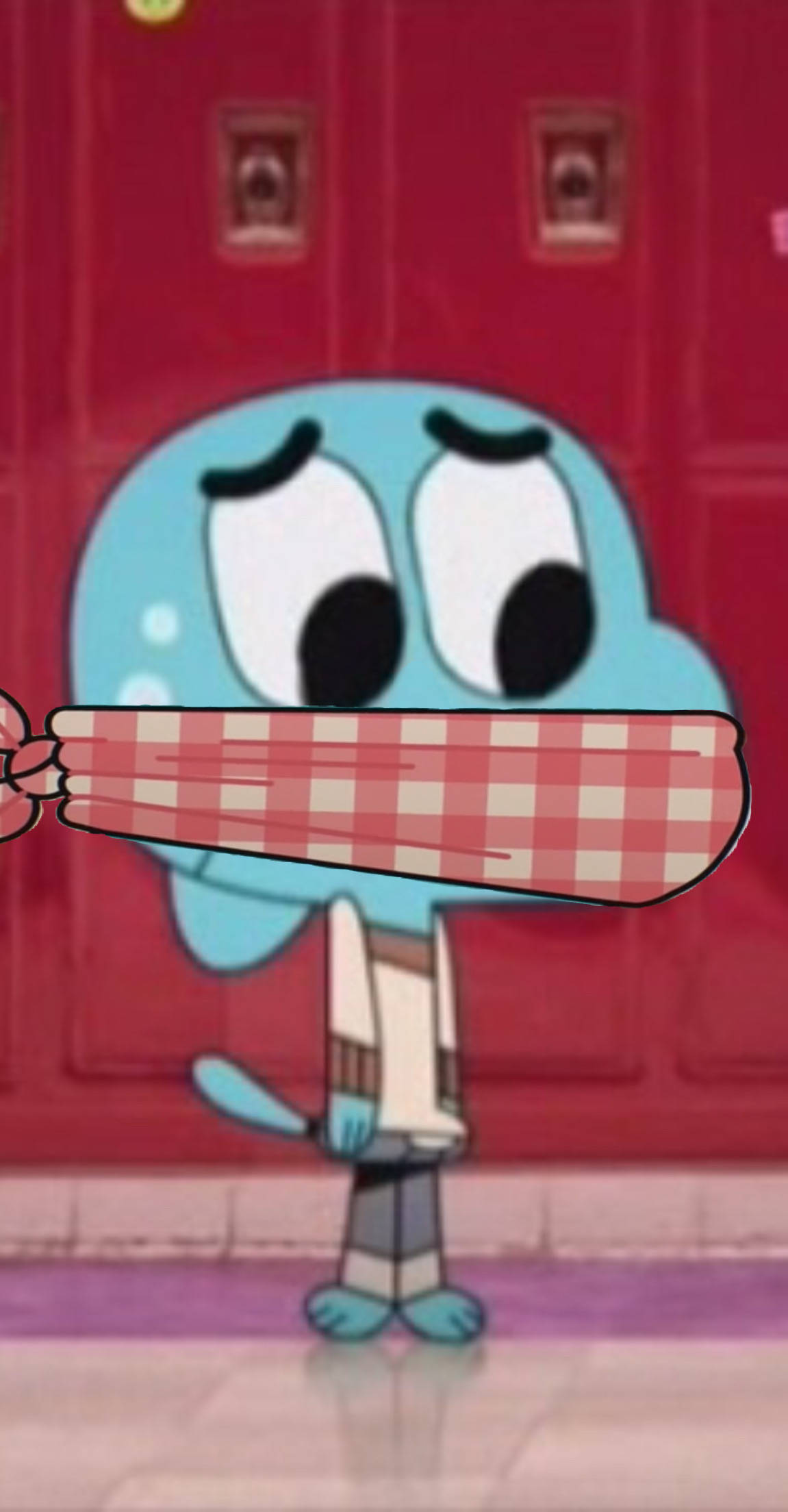 Gumball Aesthetic, blue cartoon character, wide eyes, Full HD Phone Wallpaper