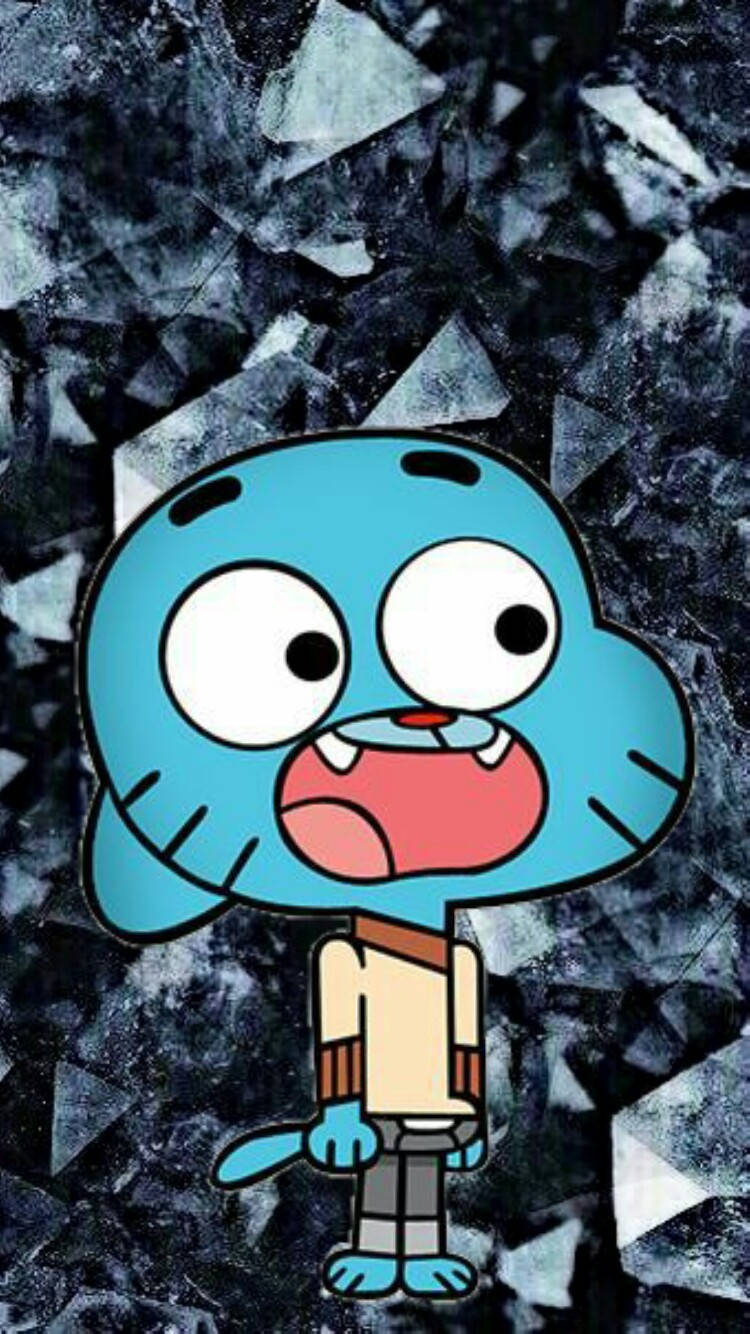 Gumball, blue cartoon character, wide eyes, HD Phone Wallpaper