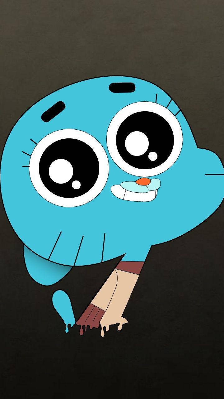 Gumball, blue character, huge eyes, HD Phone Wallpaper