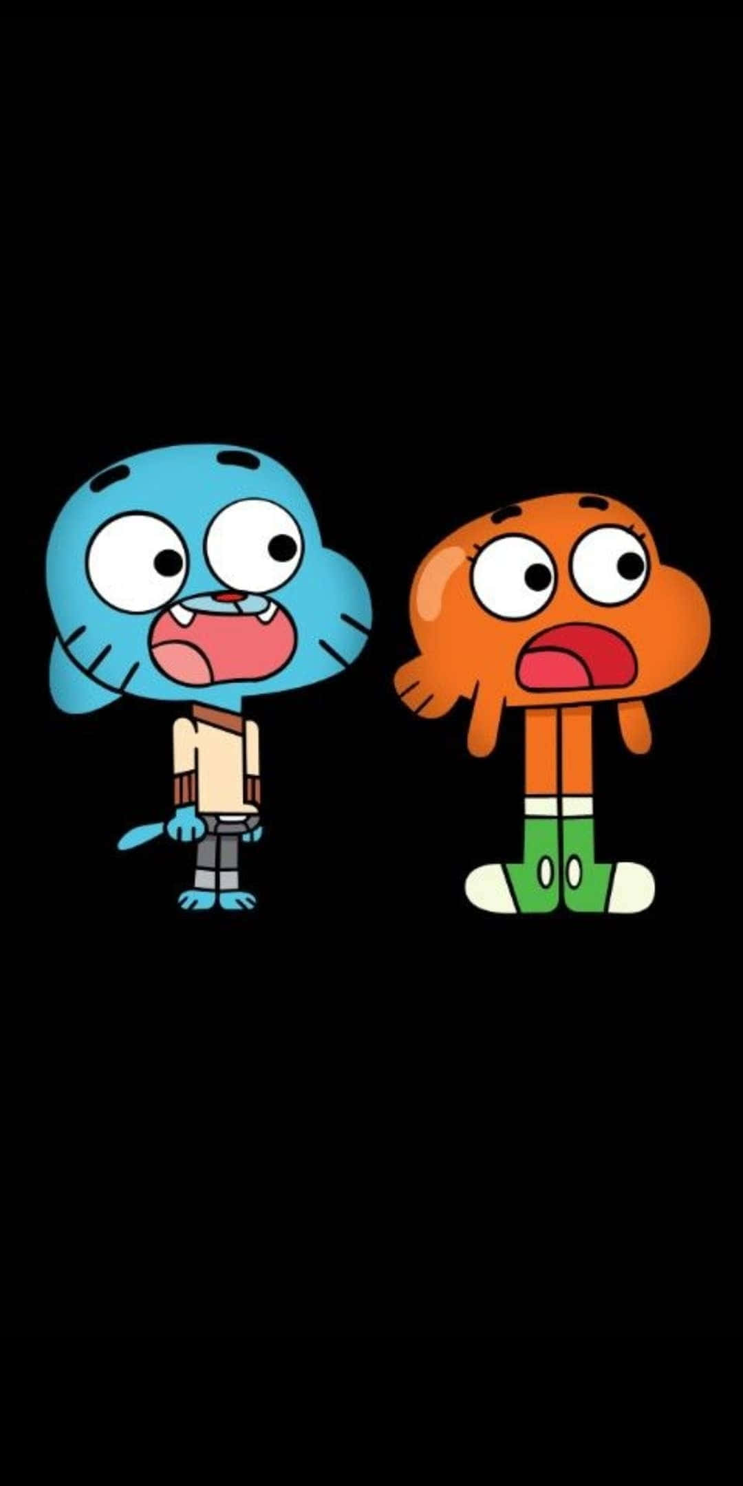 Gumball, Darwin, black background, Full HD Phone Wallpaper