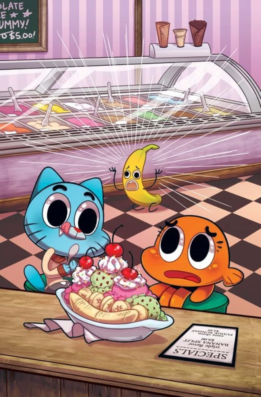 Gumball, Darwin, banana, HD Phone Wallpaper