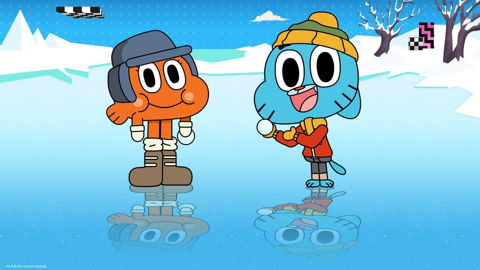 Gumball And Darwin, winter gear, ice, HD Desktop Wallpaper