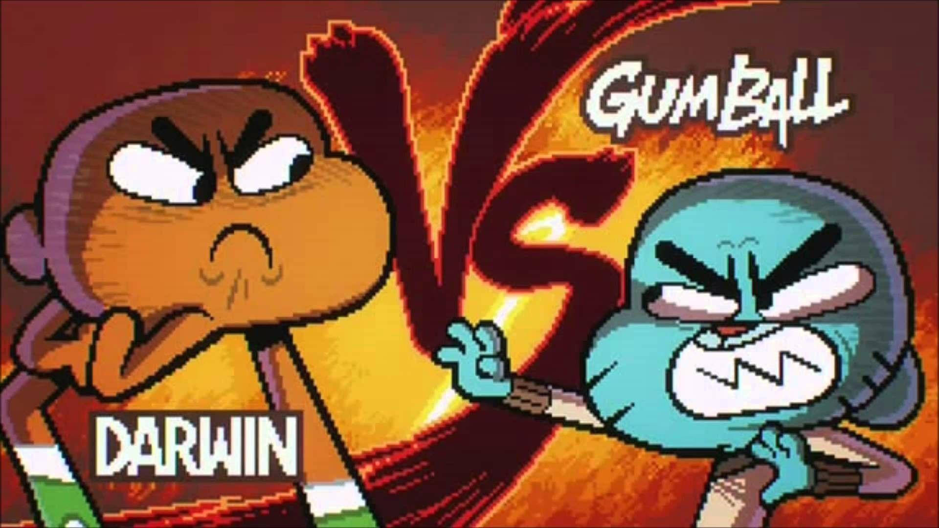 Gumball, Darwin, pixel-art, Full HD Desktop Wallpaper