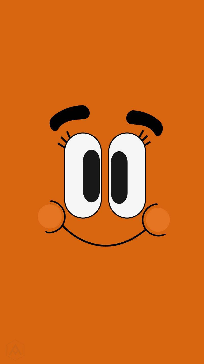 Gumball, Darwin, orange background, HD Phone Wallpaper