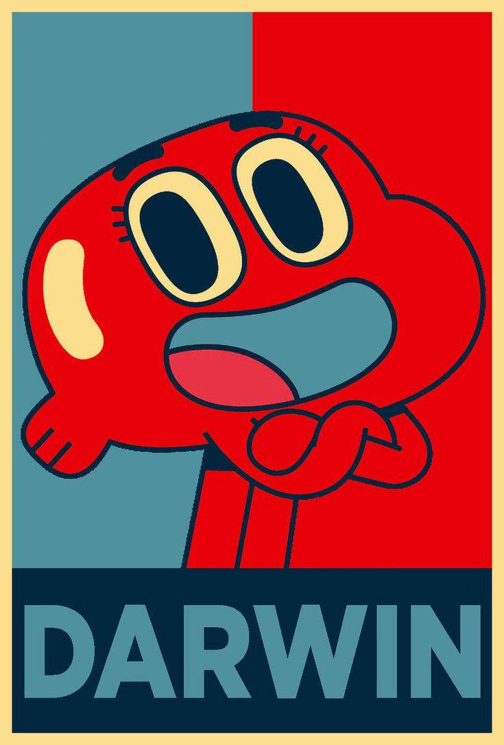 Gumball, Darwin, retro poster, SD Phone Wallpaper
