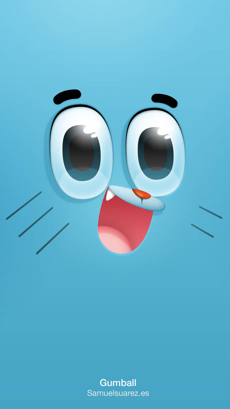 Gumball, blue cat, wide eyes, HD Phone Wallpaper