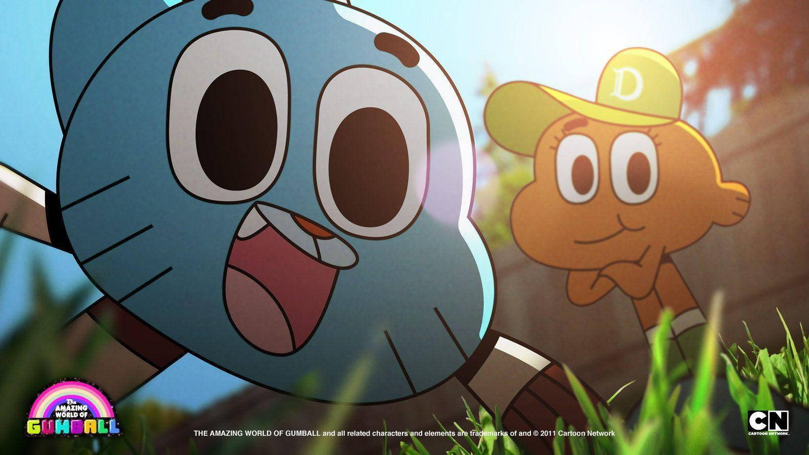 Gumball, blue cat, orange dog, HD Desktop Wallpaper