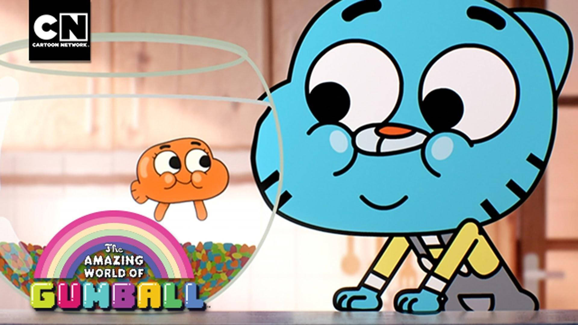 Gumball, goldfish, blue cat, Full HD Desktop Wallpaper