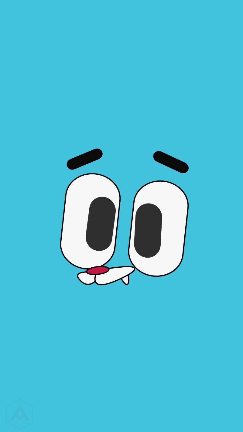 Gumball, blue face, large white eyes, HD Phone Wallpaper