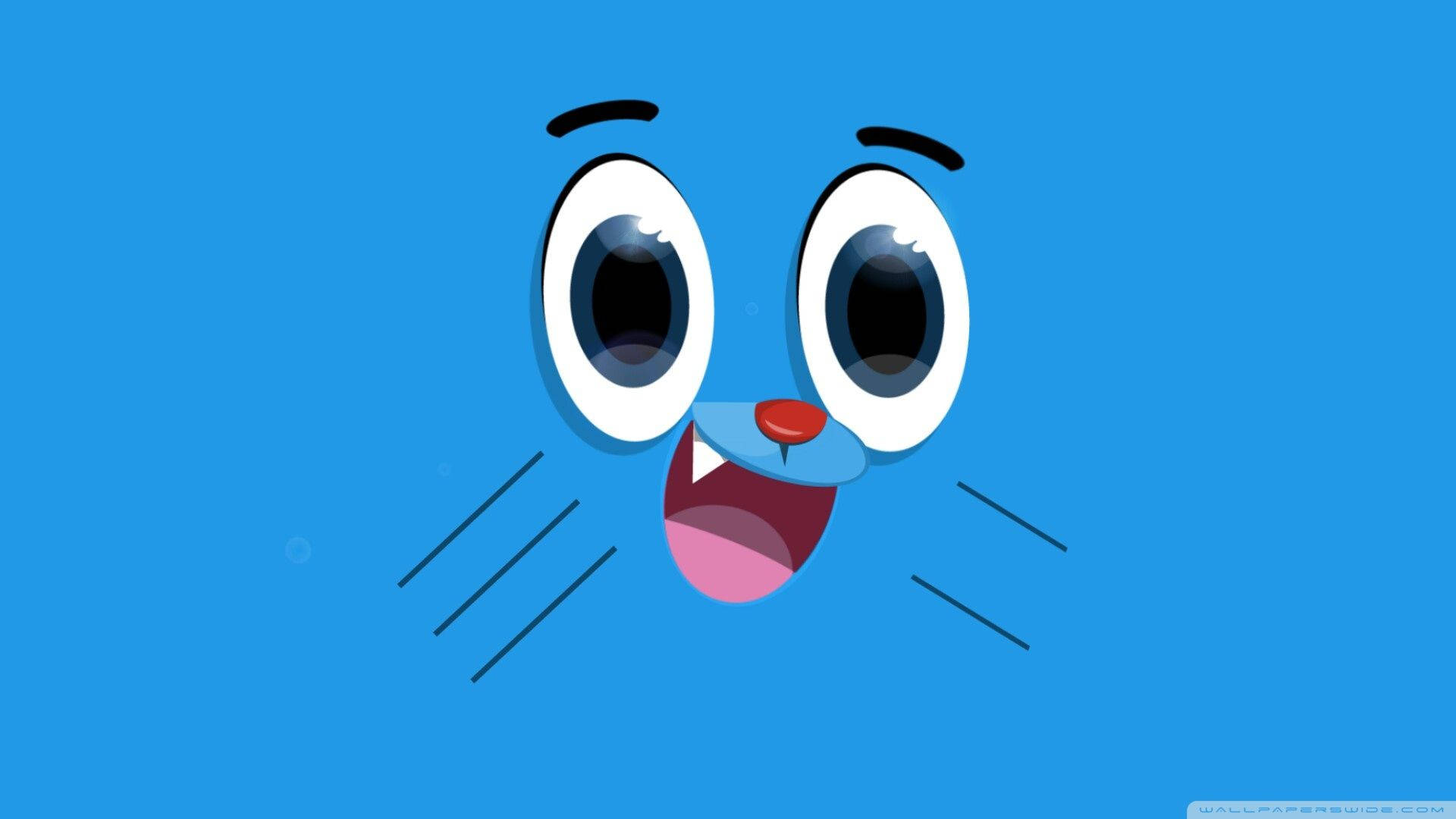 Gumball, blue cartoon cat, big eyes, Full HD Desktop Wallpaper