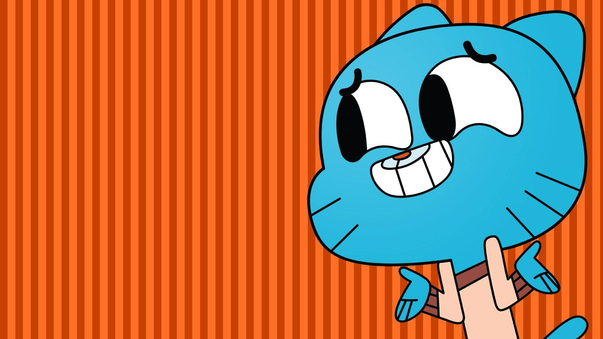 Gumball, blue cartoon cat, wide eyes, Full HD Desktop Wallpaper