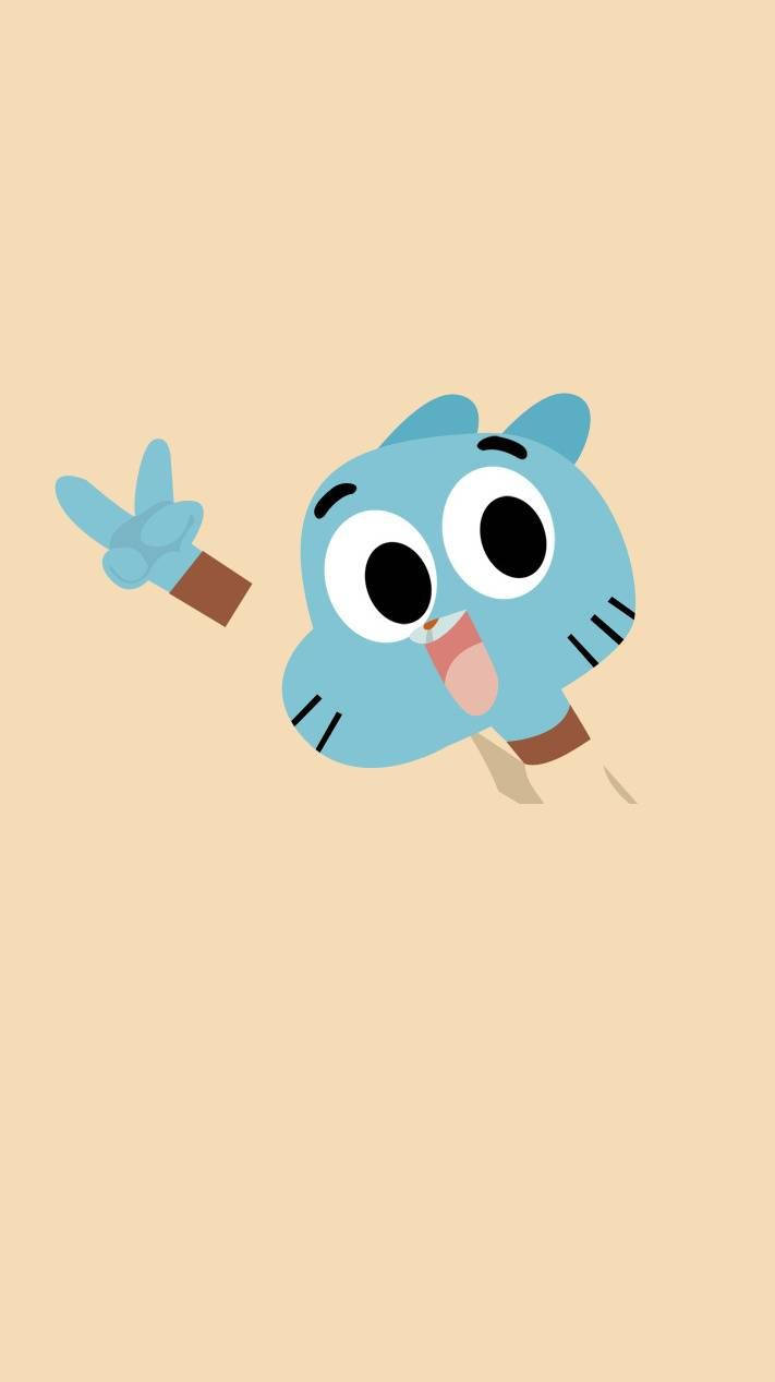 Gumball, blue cartoon cat, big eyes, SD Phone Wallpaper