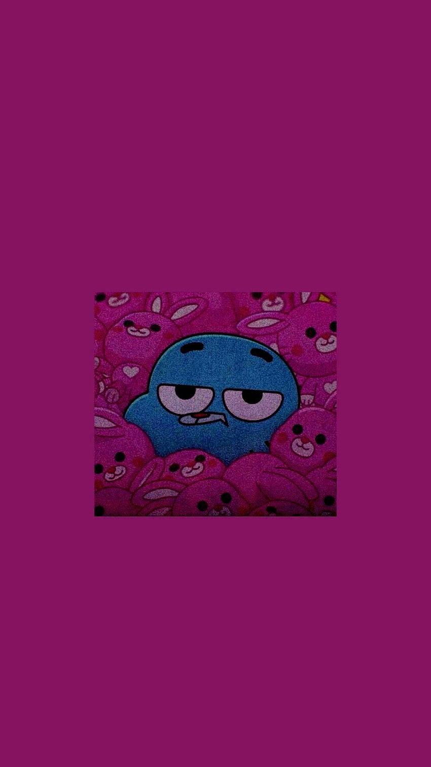 Gumball, blue cartoon character, tired eyes, HD Phone Wallpaper