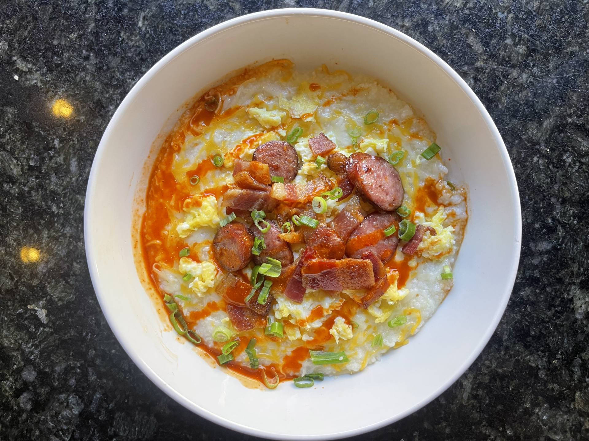 gumbo, creamy grits, crispy sausage slices, Full HD Desktop Wallpaper