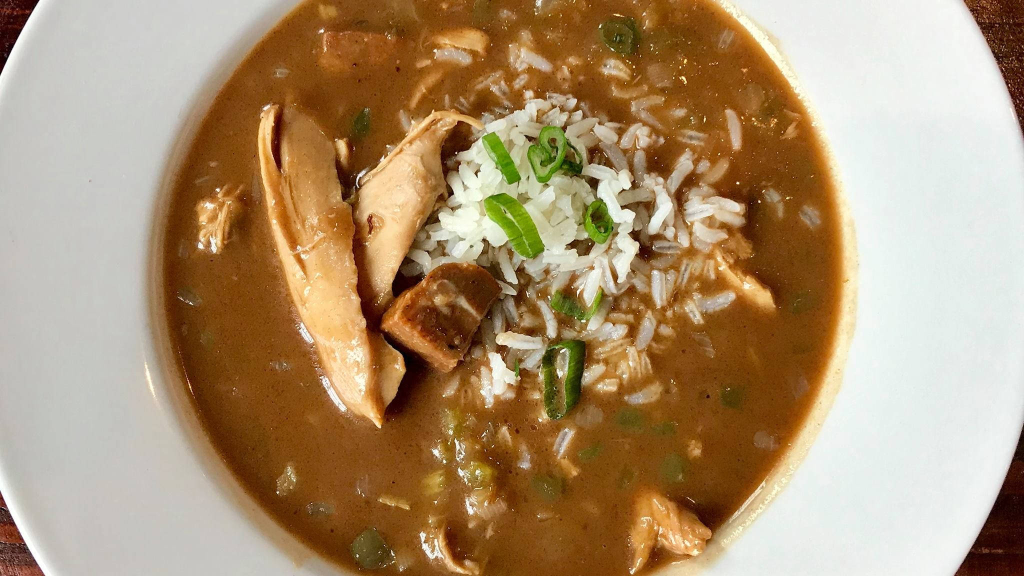 gumbo, cheese, spring onions, Full HD Desktop Wallpaper