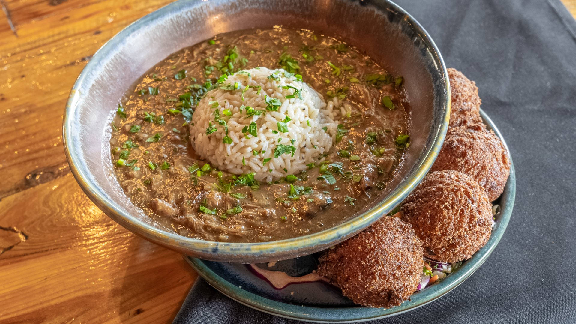 gumbo, rice, meatballs, Full HD Desktop Wallpaper