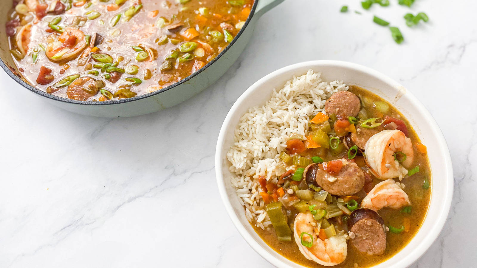 gumbo, shrimp and sausage gumbo, white rice, HD Desktop Wallpaper