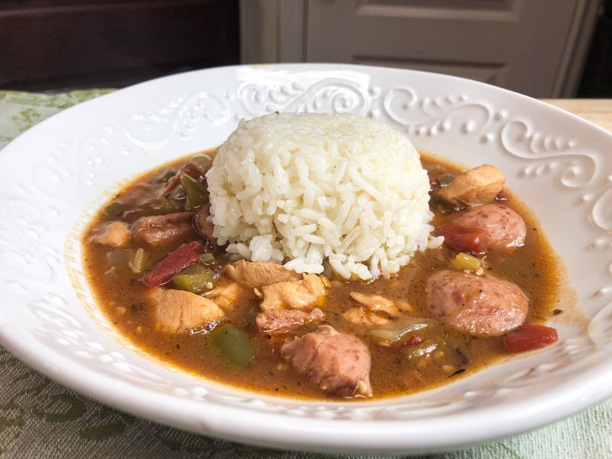 gumbo, rice, chicken sausage, Full HD Desktop Wallpaper