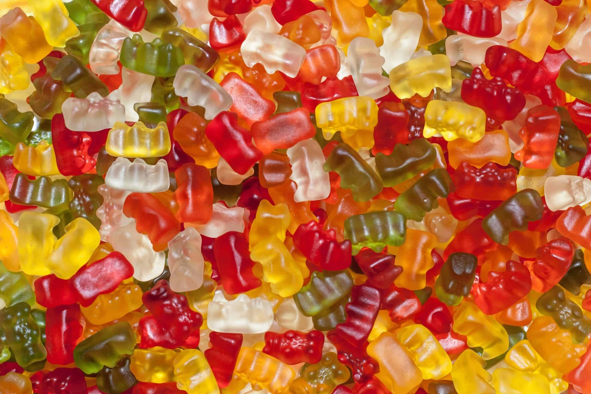 colorful assorted gummy bears, red, yellow, Full HD Desktop Wallpaper