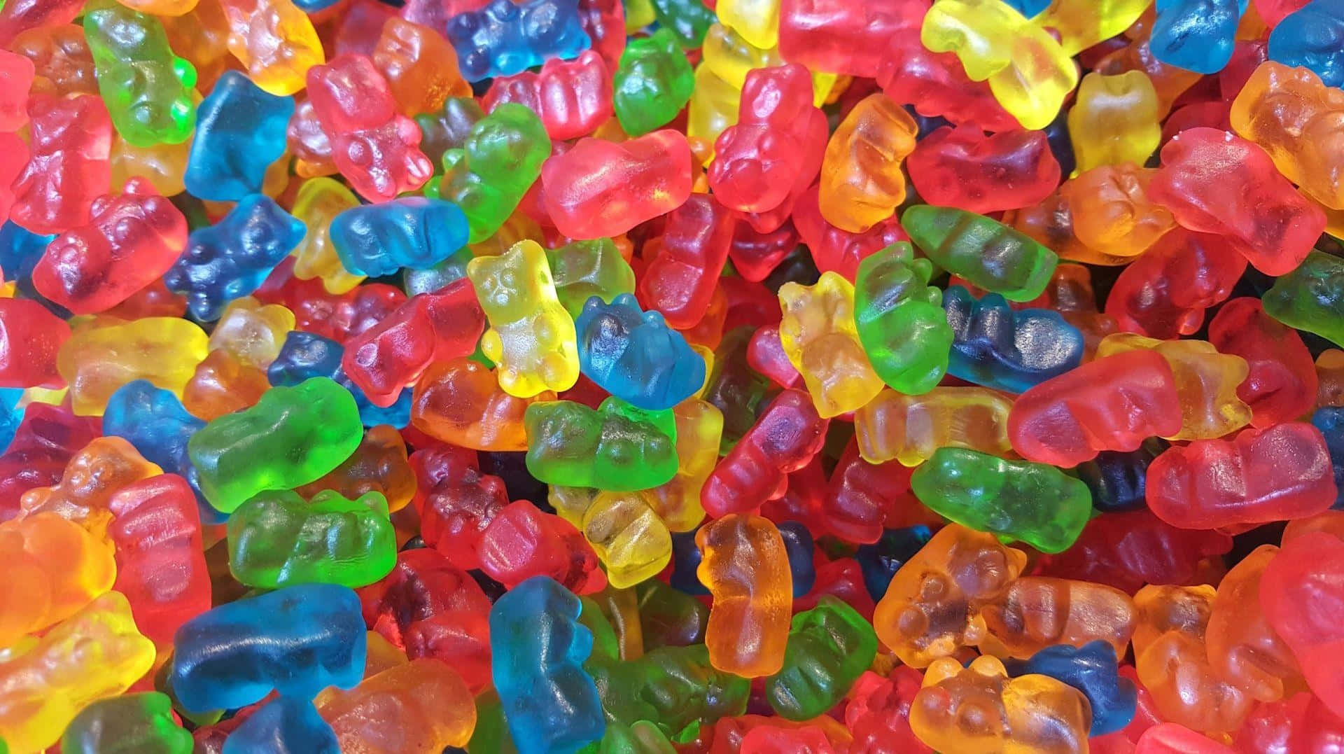 colorful gummy bears assortment, vibrant close-up, assorted colorful gummy bears, Full HD Desktop Wallpaper