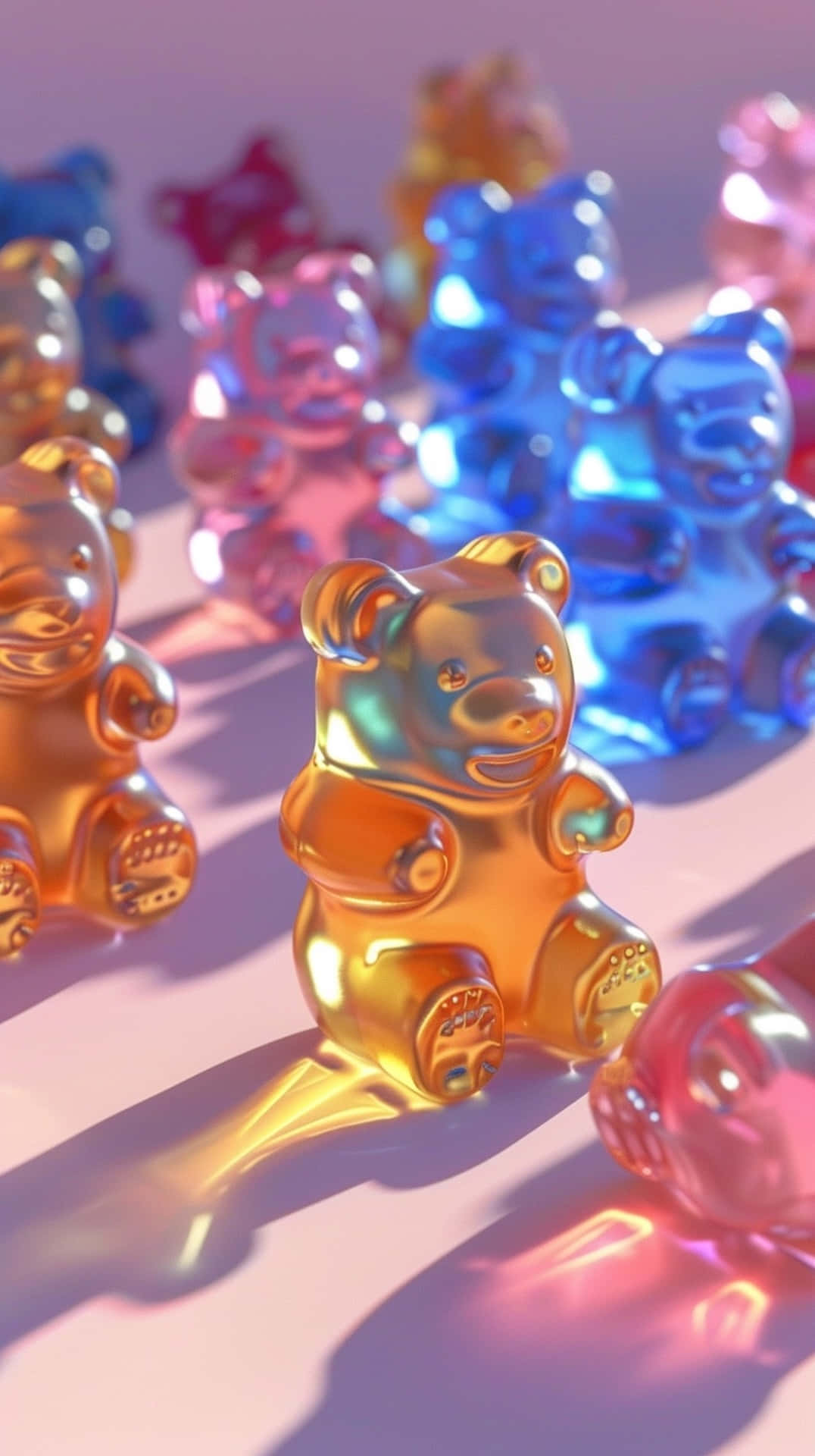 gummy bear, vibrant colors, glossy translucent, Full HD Phone Wallpaper