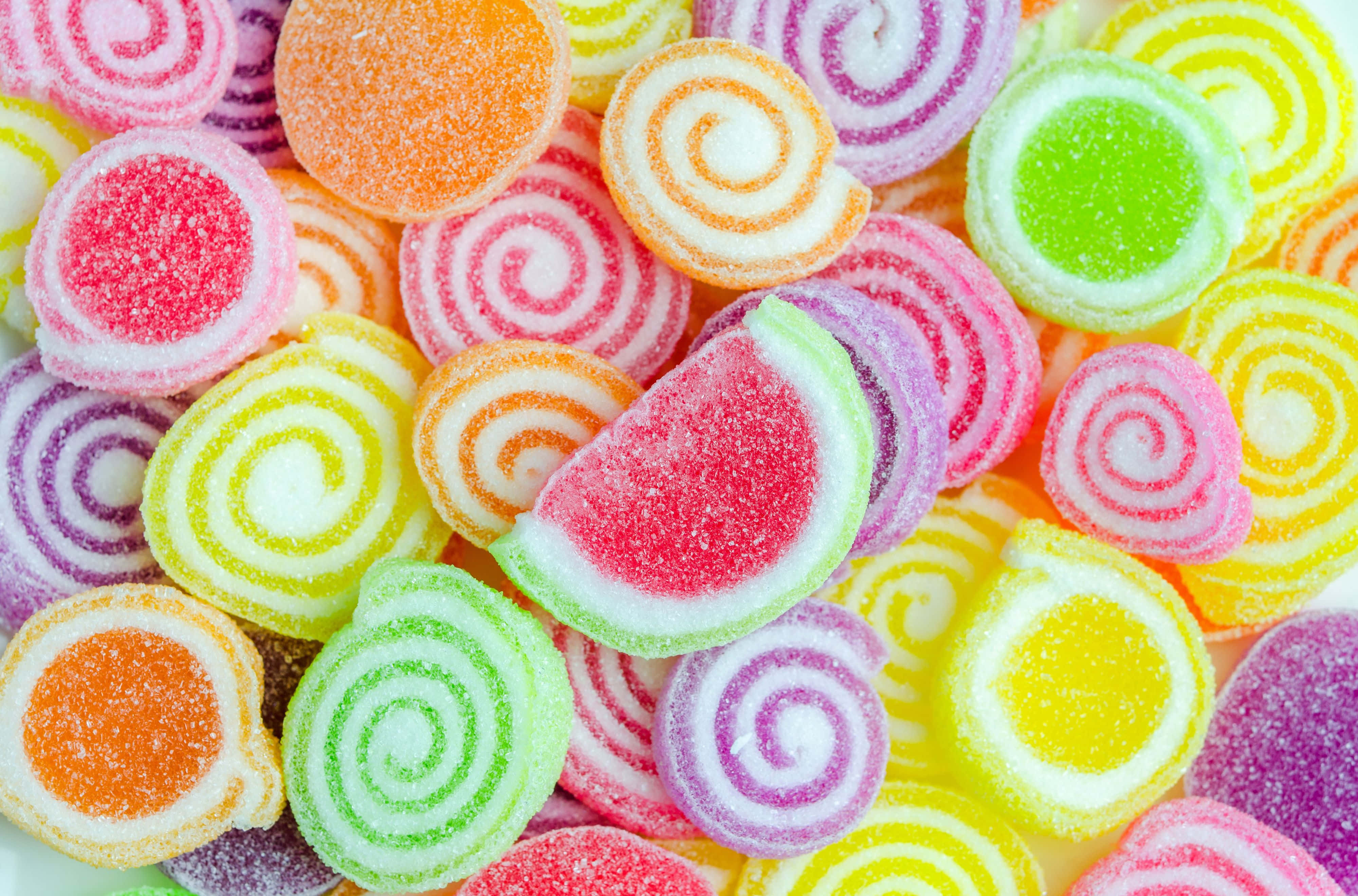 candy aesthetic, gummy candy aesthetic, swirls, 4K Desktop Wallpaper