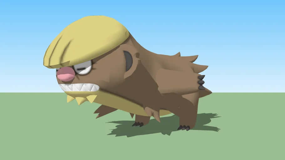 Gumshoos, brown porcupine-like creature, yellow hat, SD Desktop Wallpaper