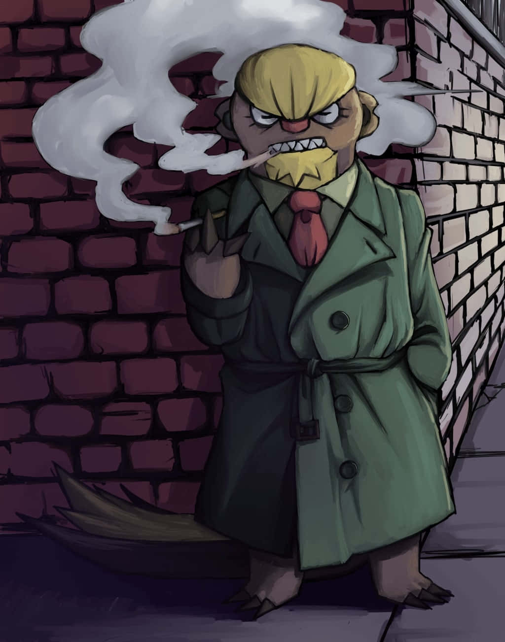 Gumshoos, green trench coat, cigarette, HD Phone Wallpaper