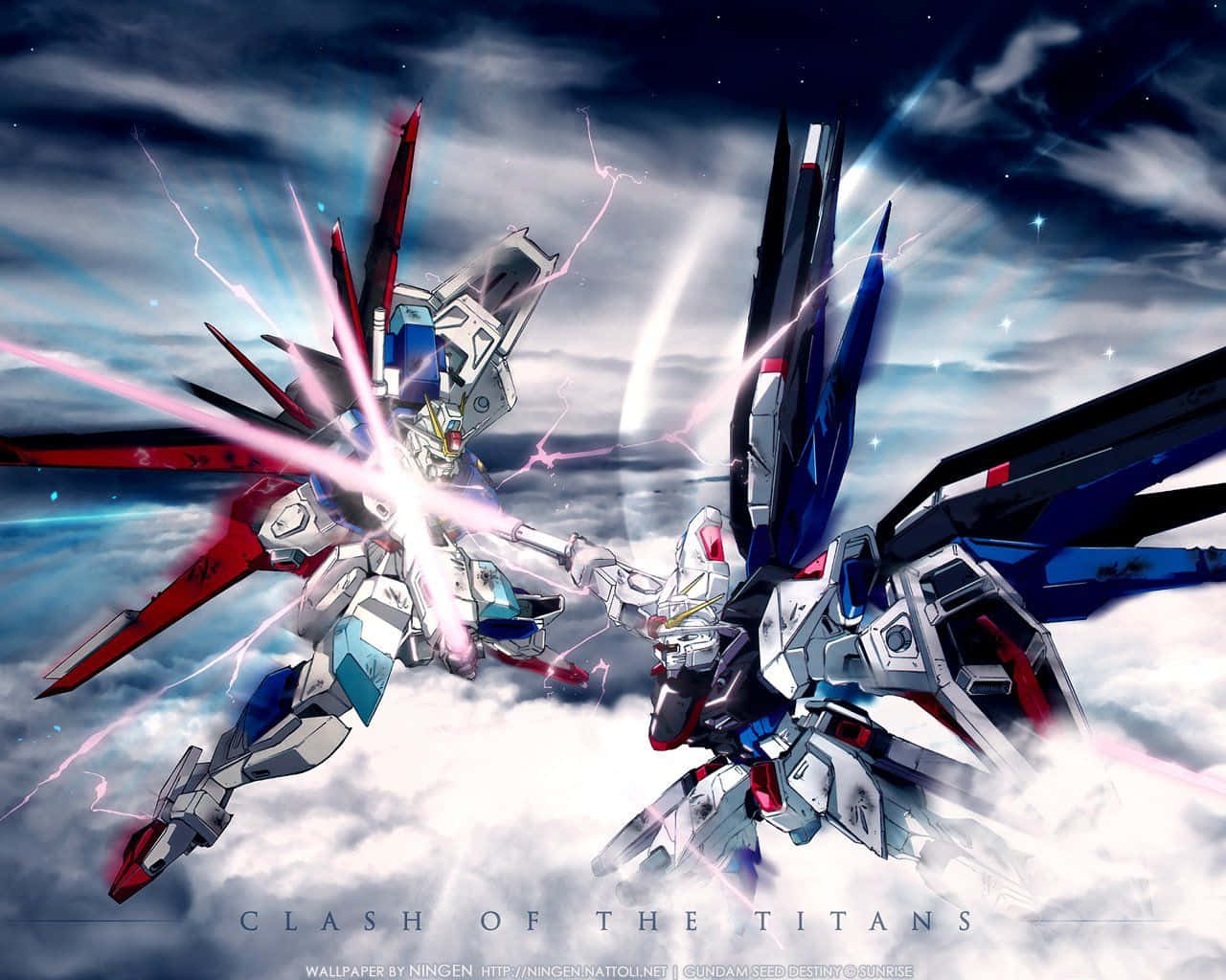 Gundam Desktop, giant mechs, storm clouds, HD Desktop Wallpaper