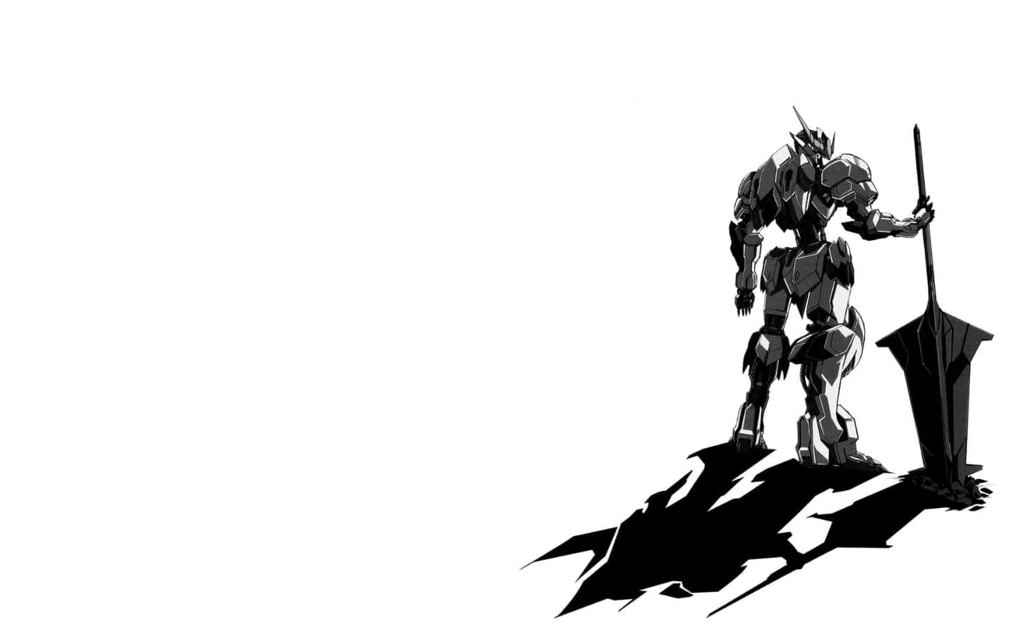 Gundam Desktop, black and white illustration, heavily armored robot, HD Desktop Wallpaper