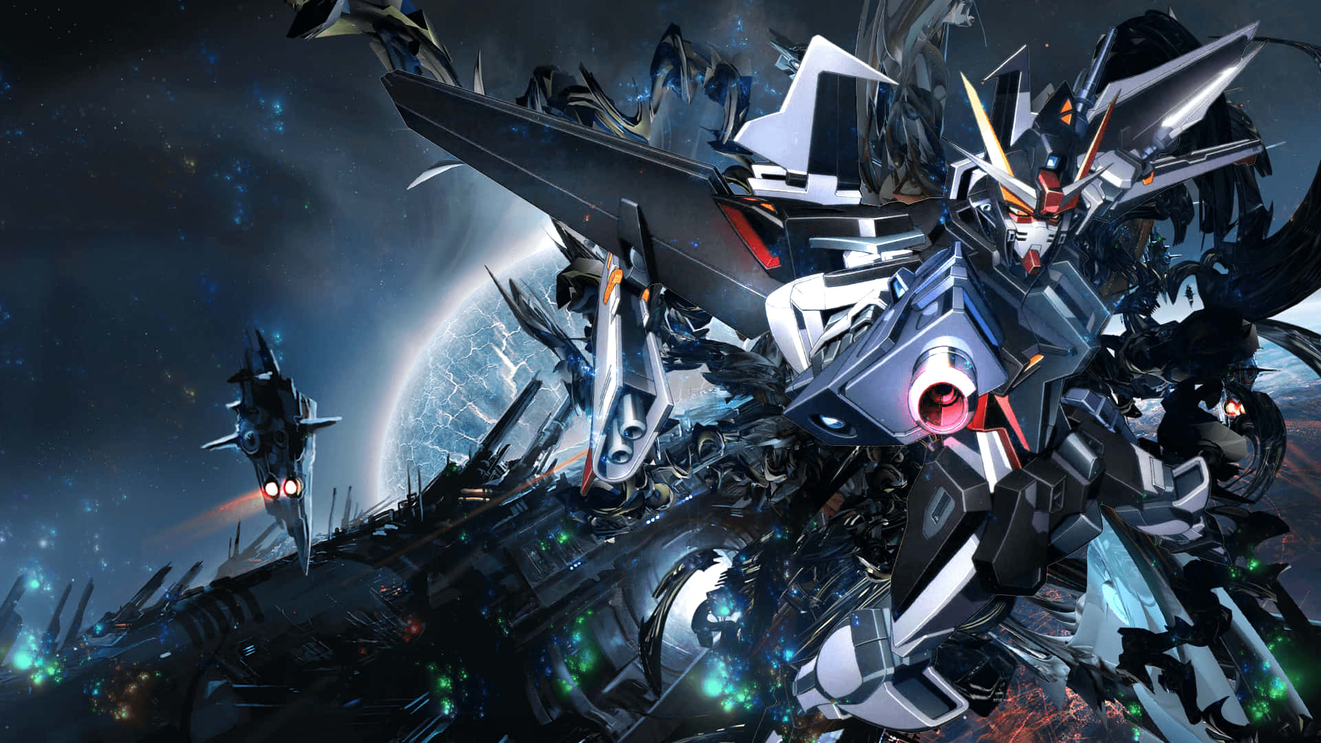 Gundam, silver, black, Full HD Desktop Wallpaper