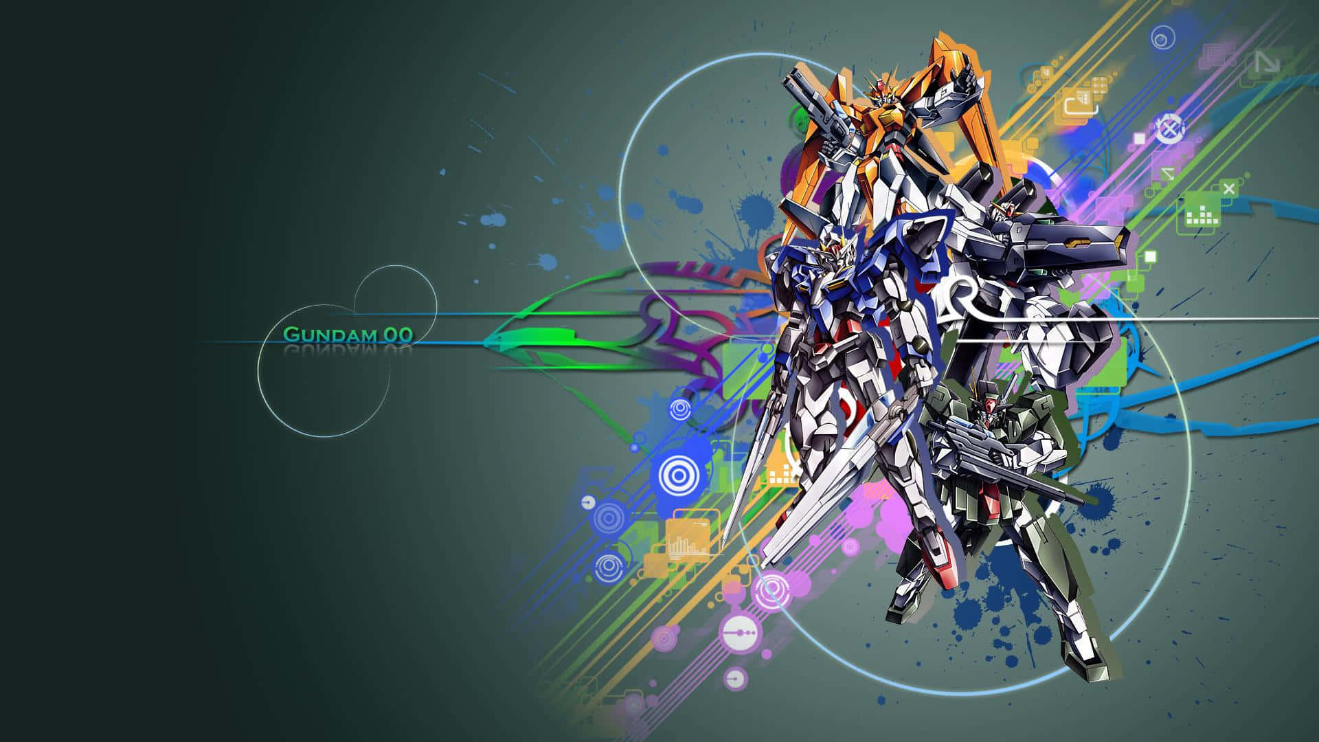 Gundam Desktop, minimalist, anime-style mechs, Full HD Desktop Wallpaper
