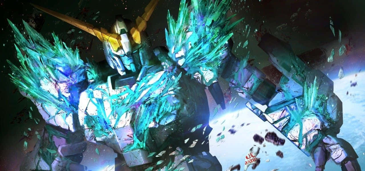 Gundam Unicorn, blue and green, crystalline armor, HD Desktop Wallpaper