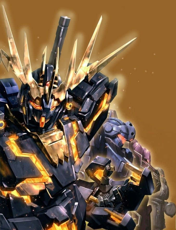 Gundam Unicorn, black, gold, SD Phone Wallpaper