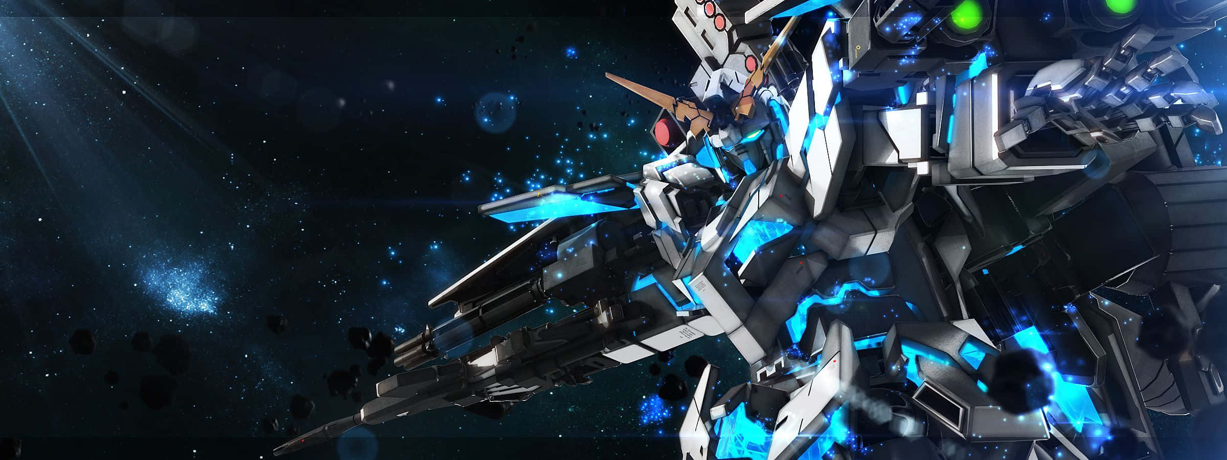 Gundam Unicorn, silver, blue, Full HD Desktop Wallpaper