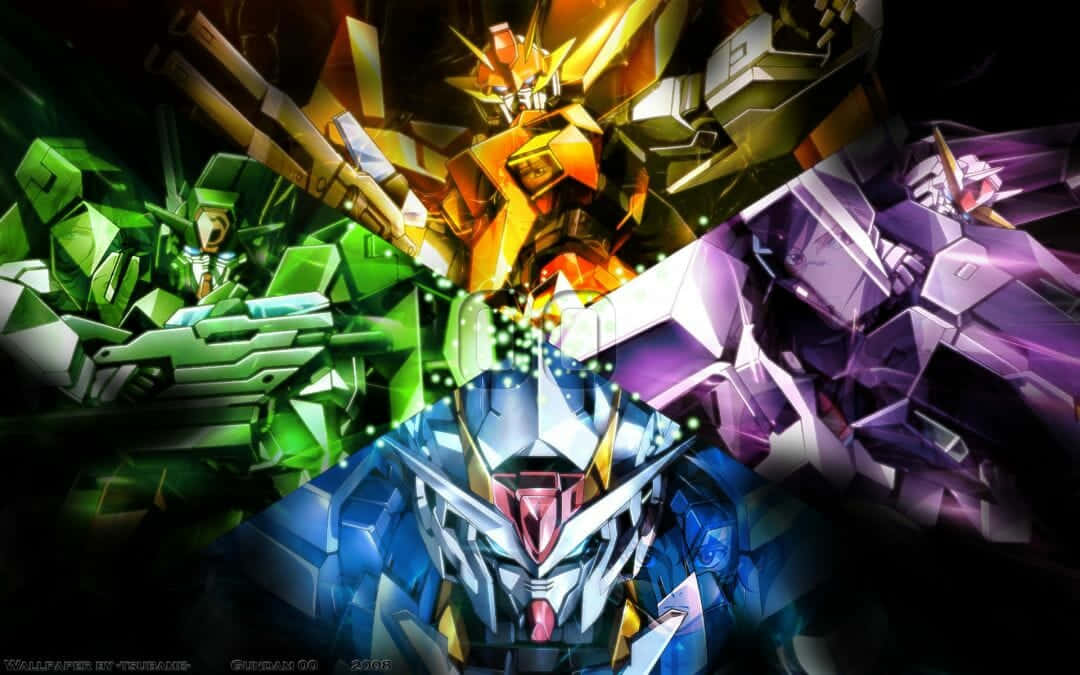 Gundam Wing, mecha robots, anime battle scene, SD Desktop Wallpaper