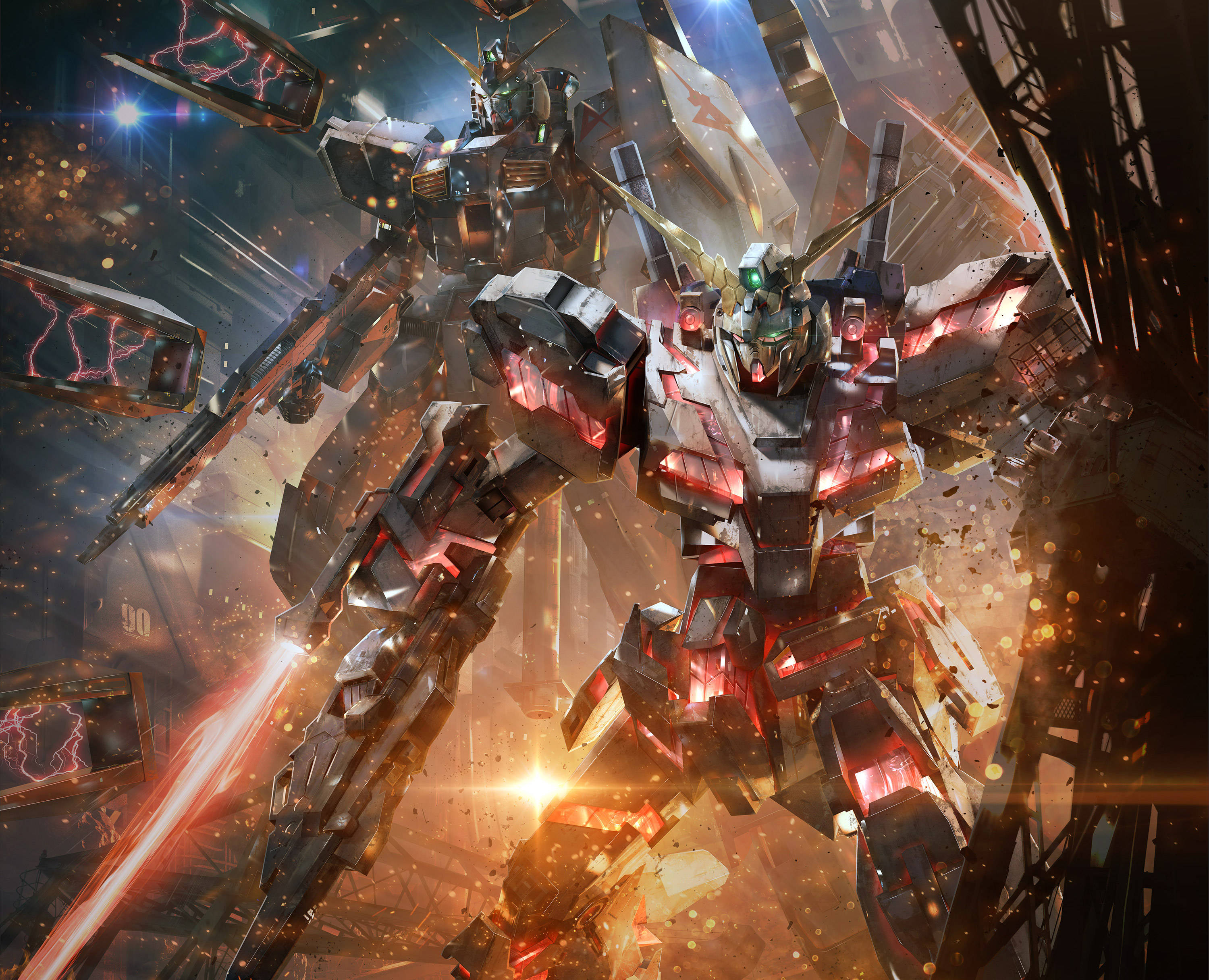 Gundam, mobile suit, giant mechs, 2K Desktop Wallpaper