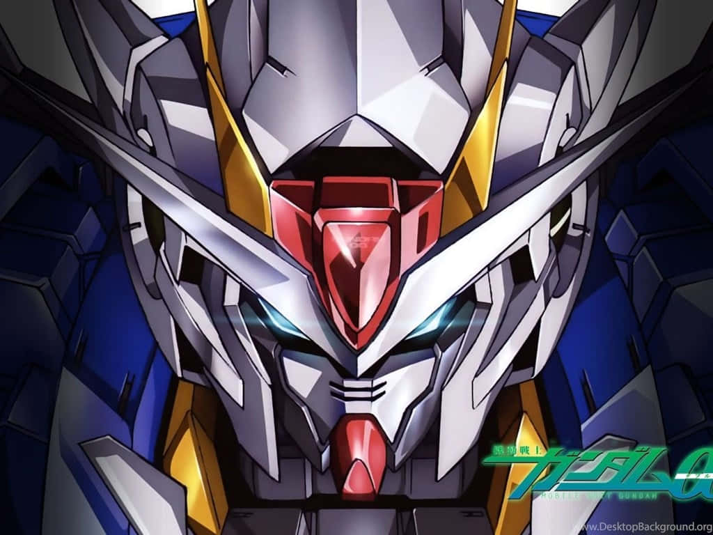 Gundam, silver blue, gold, SD Desktop Wallpaper