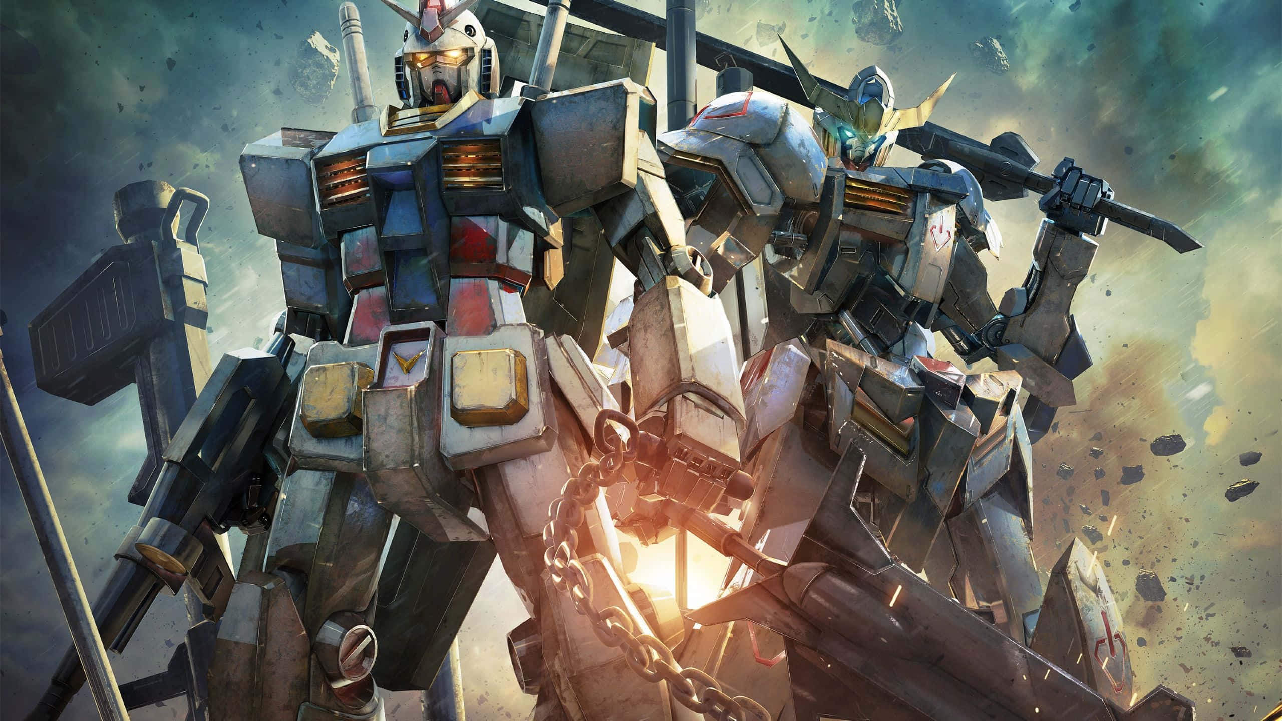 Gundam, two armed, giant battle mechs, 2K Desktop Wallpaper