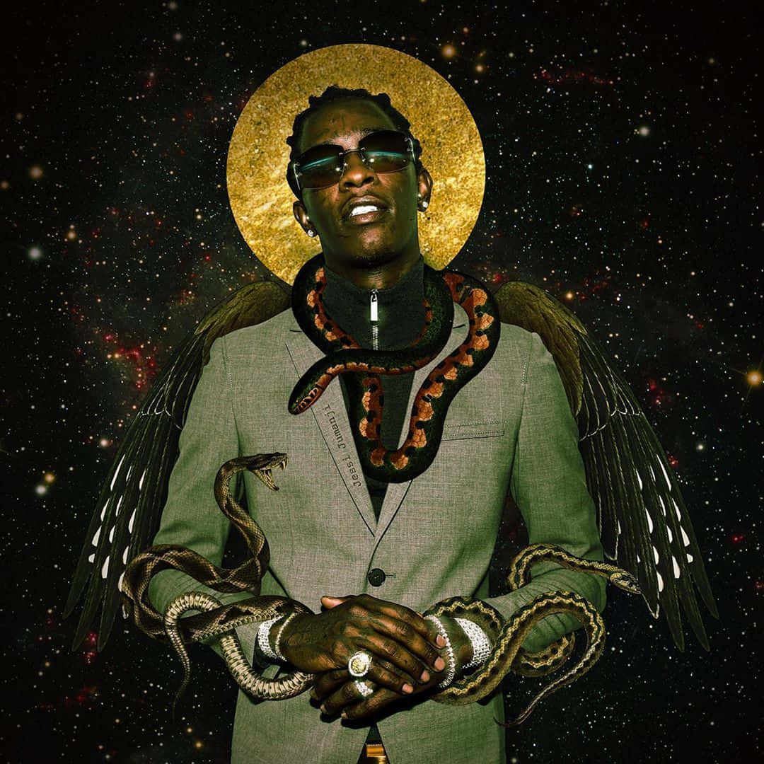 Gunna, angel wings, snakes coils, SD Desktop Wallpaper