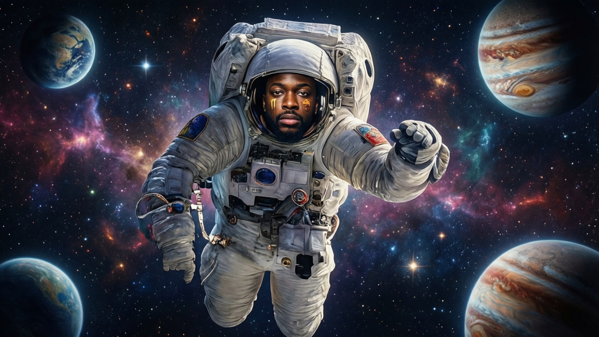 Gunna, space, custom spacesuit, Full HD Desktop Wallpaper
