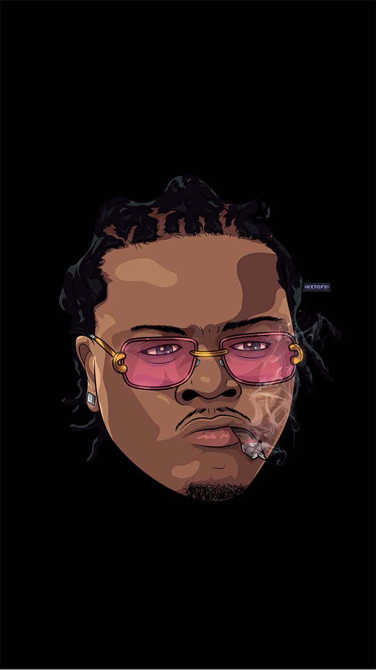 Gunna, pink sunglasses, cigarette, HD Phone Wallpaper