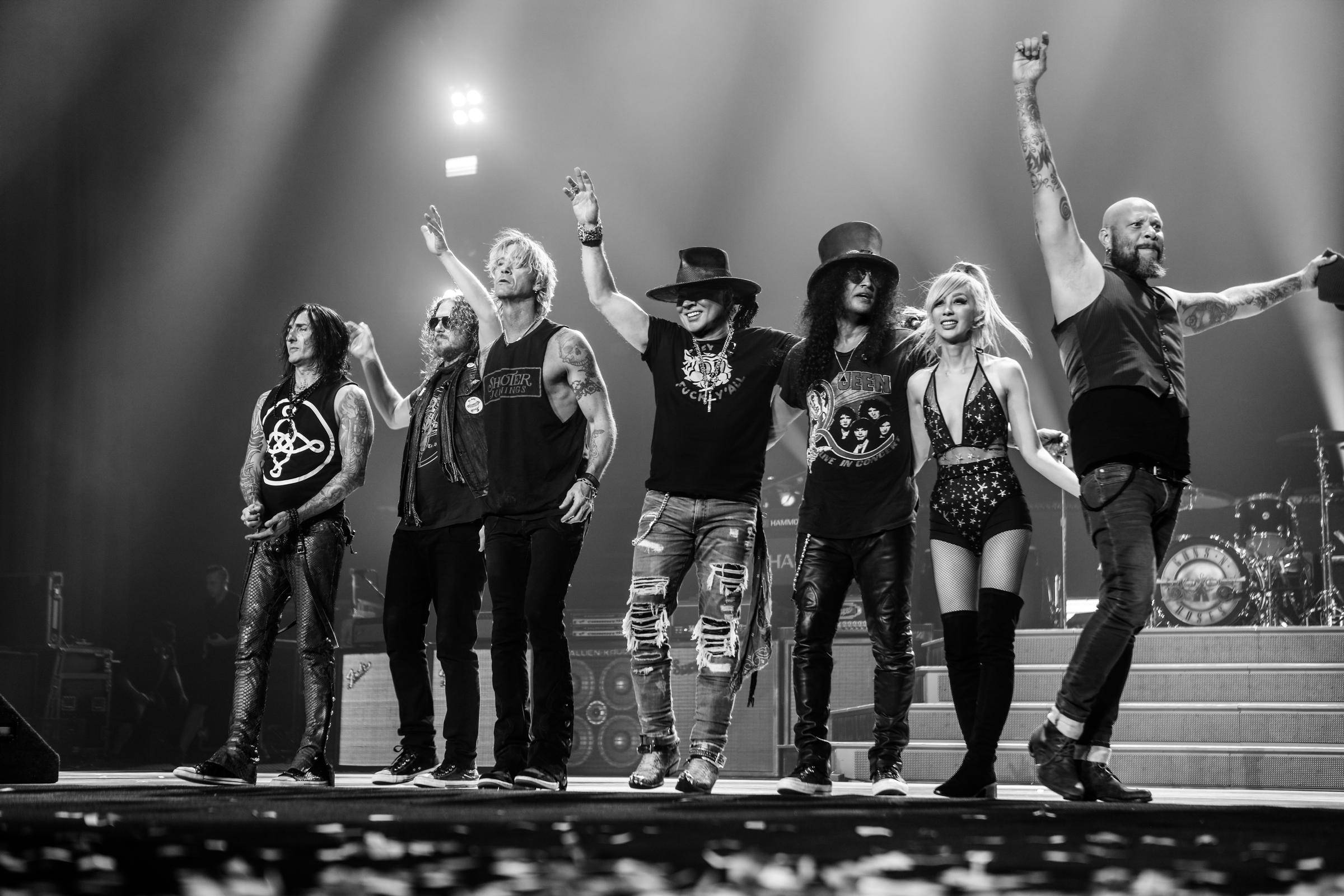 Guns N' Roses, rock band, on stage, Full HD Desktop Wallpaper