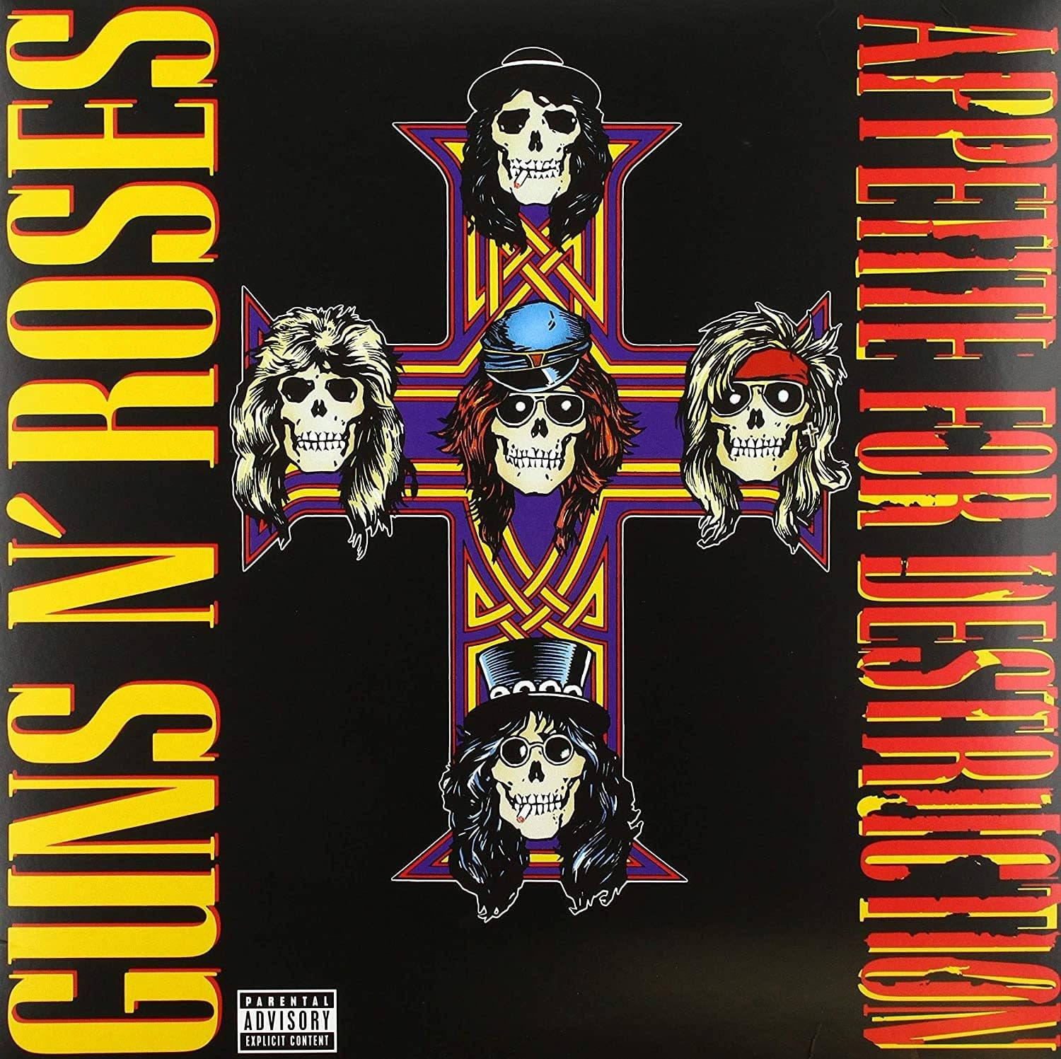 Guns N' Roses, skull-faced band members, long hair, HD Desktop Wallpaper